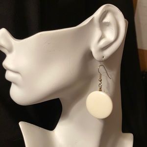 Silver Tone-White Earring Set